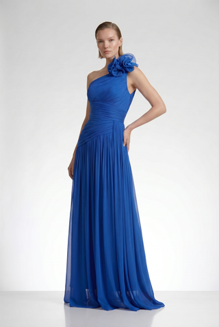 Vestido Drapeado Divino C/detalhe Ombro - Royal 291422RAZ05..