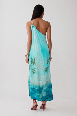 Vestido Ombro So Print Coqueiros - costas