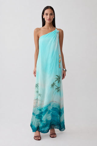 Vestido Ombro So Print Coqueiros - frente
