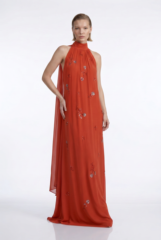 Vestido Frente Unica C/ Lenços Costas - 281536