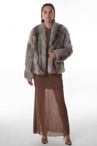 Saia Franzida Em Tule - Marron 461517MA09