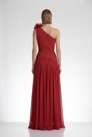 Vestido Drapeado Divino C/detalhe Ombro - Red 291422327